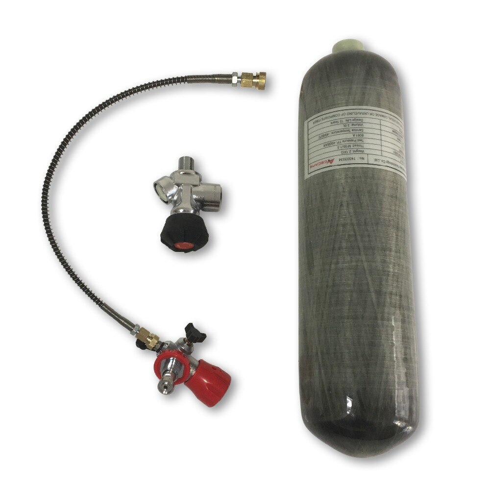 PCP 3L Air Tank Carbon fiber with Gauge valve and Filling station